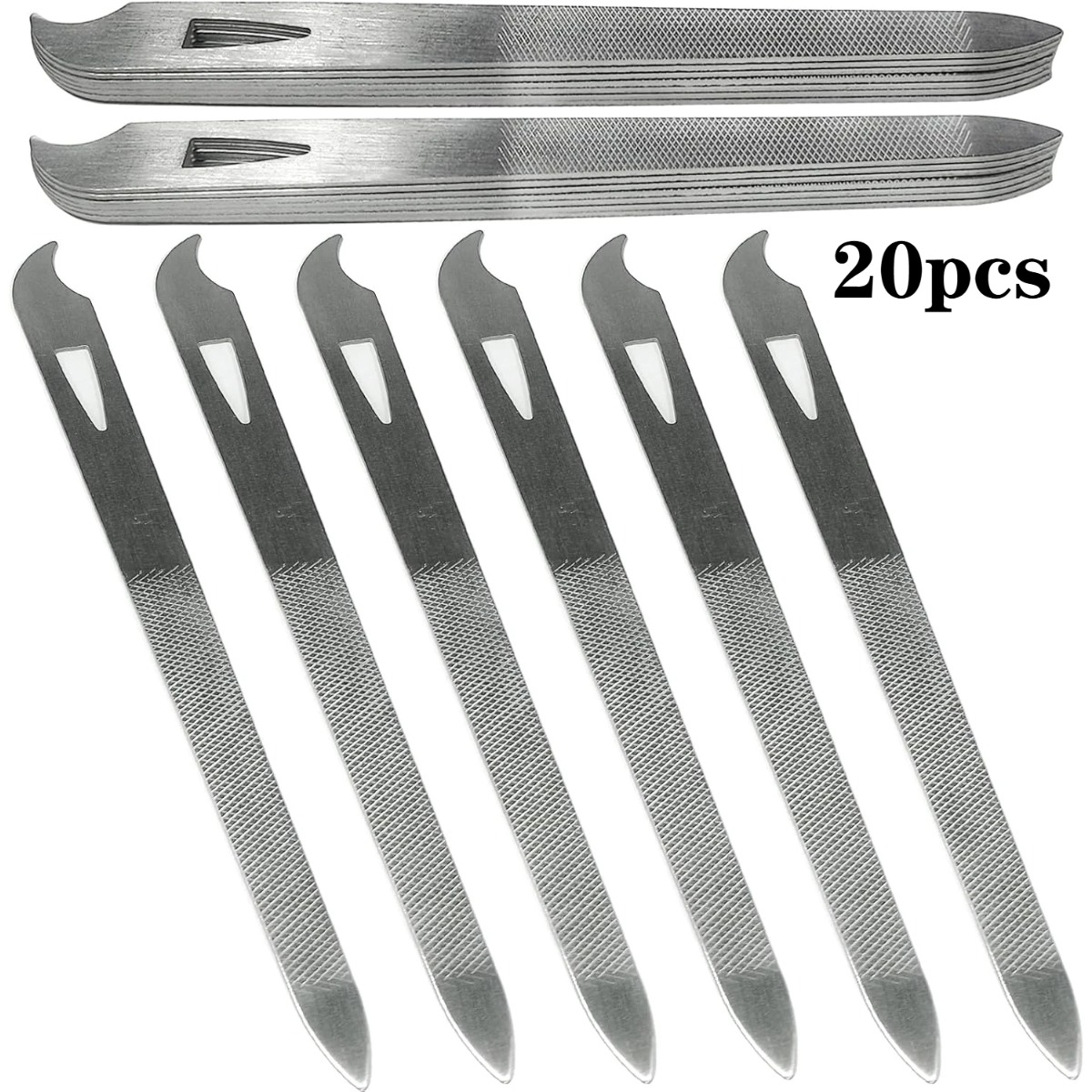 Nail Extension Form - 10/20 Stück Metall-Nagelfeilen aus Edelstahl für