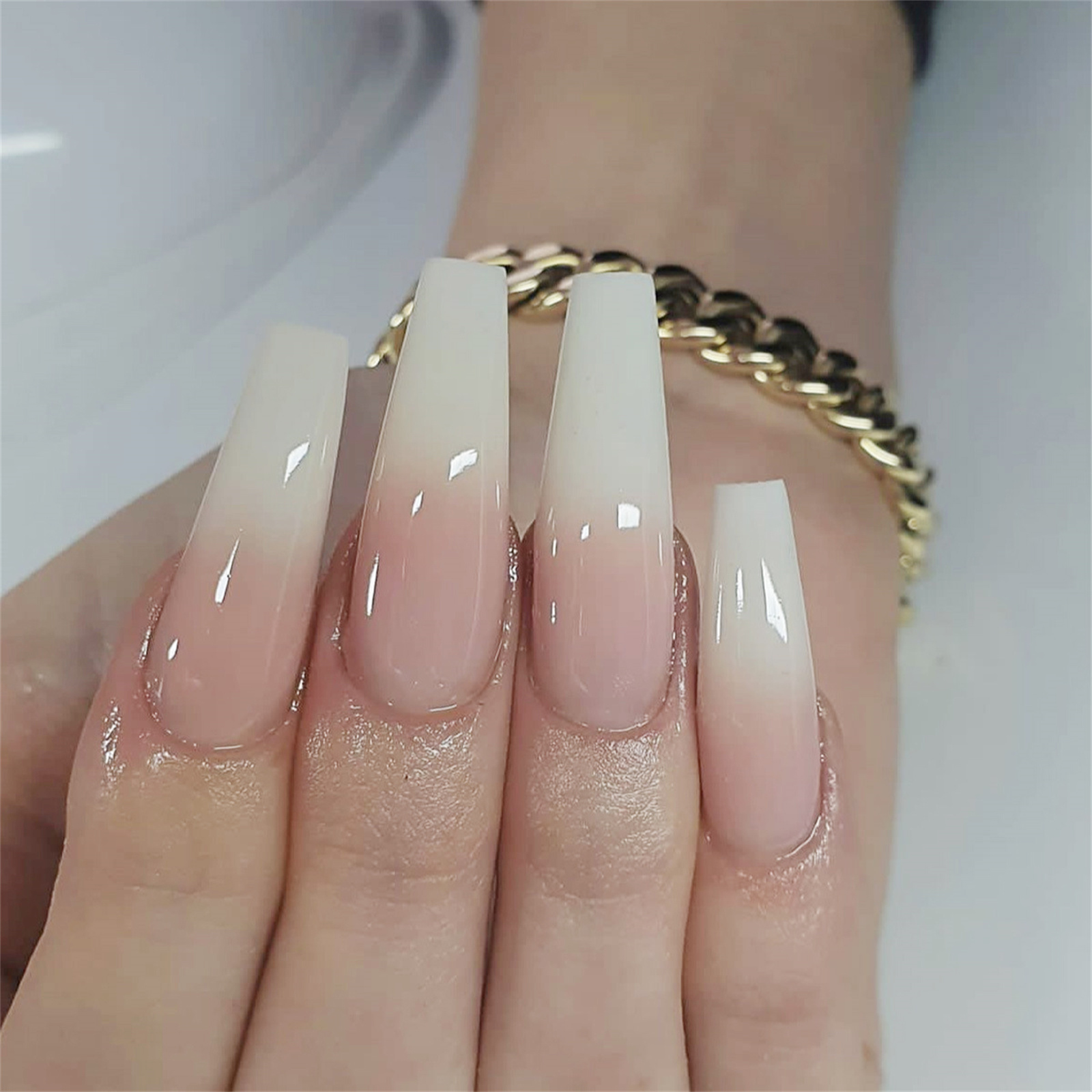 Nail Art Simple - Lange Ballerina-Kunstnägel für Frauen und Mädchen,