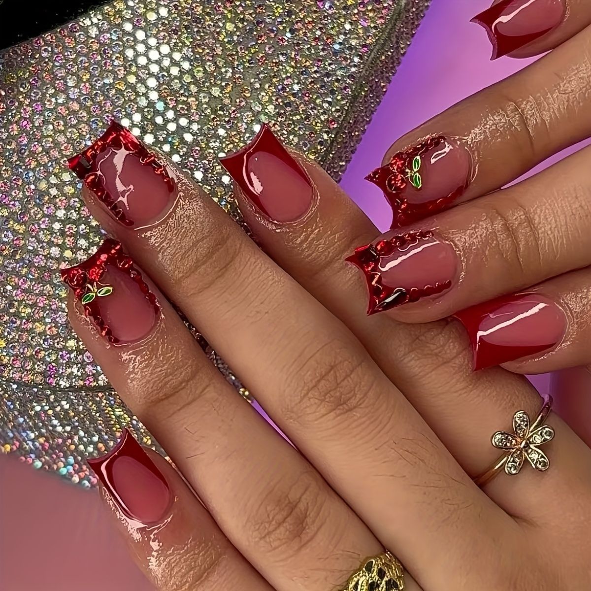 Nail Art Simple - 24 Stück fertige künstliche Nägel, französisch,