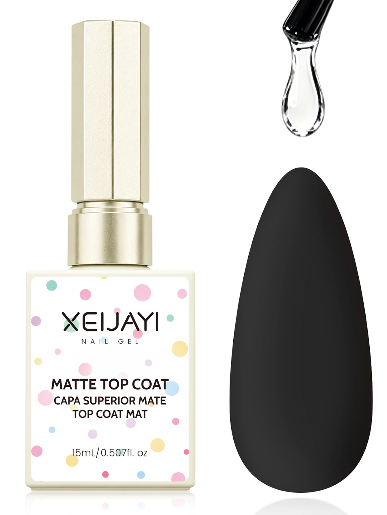 Gel Top Coat - 1 Stück 15ml Mattierender Überlack für