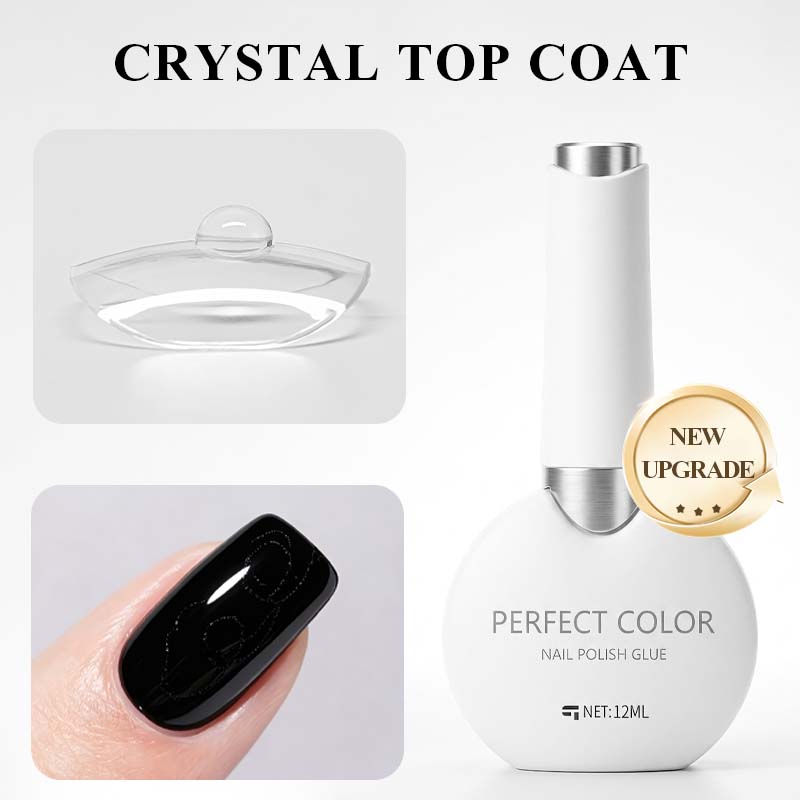 Gel Top Coat - PERFECT COLOR Kristall-Top-Coat 12ml, Nano-Beschichtungsgel, Anti-Fleck,
