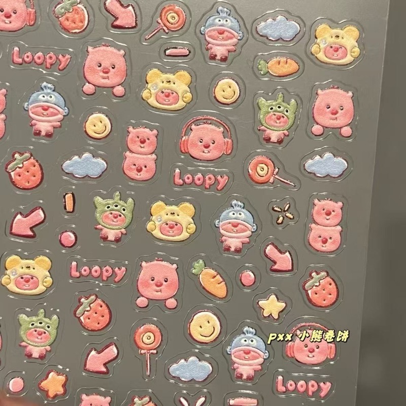 Loopy 3D-Prägeaufkleber, trans – Nail Art Design Bewertung und Preis