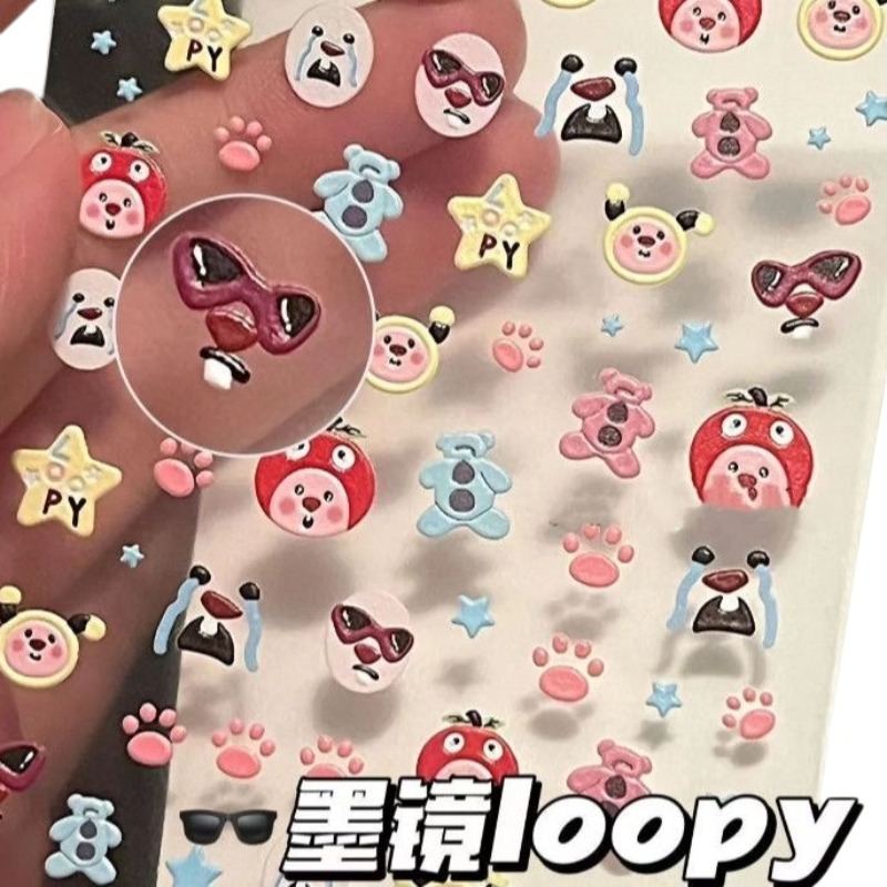 Loopy 3D-Prägeaufkleber, trans – Nail Art Design Bewertung und Preis