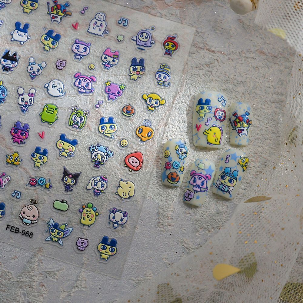 Tamagotchi Cartoon 3D-Reliefau – Nail Art Design Bewertung und Preis